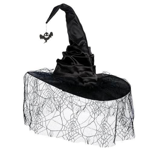 WATERBELINE Halloween-Hexenhut mit Netz, Spinnennetz, Party, Zaubererhut, Unisex, spitze Hexenkappen, Erwachsene, Teenager, Cosplay, Kostüm, Kopfbedeckung WATERBELINE Halloween-Hexenhut mit Netz, Spinnennetz, Party, Zaubererhut, Unisex, spitze Hexenkappen, Erwachsene, Teenager, Cosplay, Kostüm, Kopfbedeckung von WATERBELINE