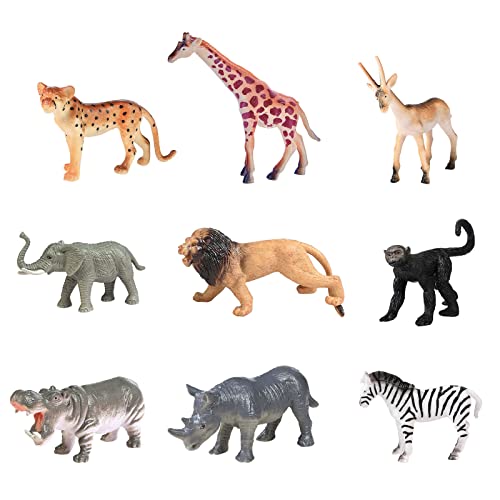 WATERBELINE Kinder Dschungel Modelle Spielset Zebras Tiger Nashörner Sammlung Figuren Set Simulation Spielzeug Für Kinder Geschenk Kunststoff Modell von WATERBELINE