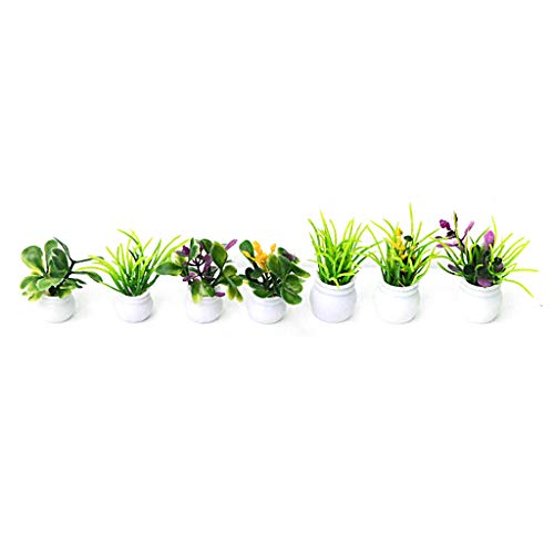 WATERBELINE Set Mit 7 Puppenhaus Miniaturblumen Landschafts Sandtisch Requisiten Pflanzen Modellbau Häusern von WATERBELINE
