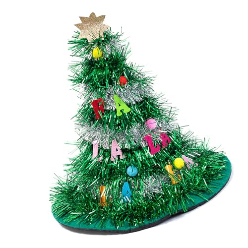 WATERBELINE Weihnachtsmannmütze, Festival-Weihnachtsbaumhut mit Stern, glitzernde Lametta, Dekoration, Urlaub, Party, Kostüm, Accessoire, Kopfbedeckung WATERBELINE Weihnachtsmannmütze, Festival-Weihnachtsbaumhut mit Stern, glitzernde Lametta, Dekoration, Urlaub, Party, Kostüm, Accessoire, Kopfbedeckung von WATERBELINE