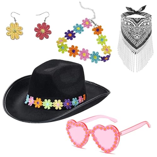 WATERBELINE Western-Denim-Hut, Western-Denim-Schmuck-Set, einzigartige Persönlichkeitshut, bequem, exquisites Hut, Outfit-Zubehör WATERBELINE Western-Denim-Hut, Western-Denim-Schmuck-Set, einzigartige Persönlichkeitshut, bequem, exquisites Hut, Outfit-Zubehör von WATERBELINE