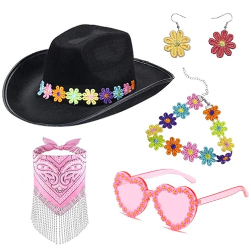 WATERBELINE Western-Denim-Hut, Western-Denim-Schmuck-Set, einzigartige Persönlichkeitshut, bequem, exquisites Hut, Outfit-Zubehör WATERBELINE Western-Denim-Hut, Western-Denim-Schmuck-Set, einzigartige Persönlichkeitshut, bequem, exquisites Hut, Outfit-Zubehör von WATERBELINE