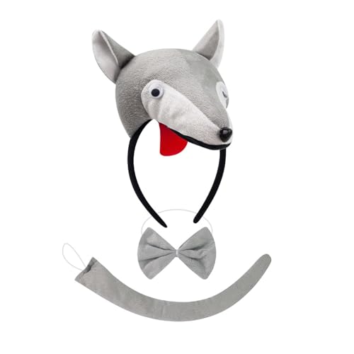 WATERBELINE Wolf Animal Dressing Outfit Halloween Wolf Kostüm Accessoire Für Kid Boy Girl Cosplay Geburtstag Halloween Cosplay von WATERBELINE
