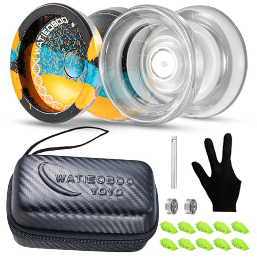 Watieoboo yoyo 2 Sets (Metall-JoJo + Kristall-JoJo), reaktives und Nicht reaktives JoJo, das Beste JoJo-Geschenk für Kinder, geeignet für JoJo-Anfänger und professionelles JoJo für Erwachsene Watieoboo yoyo 2 Sets (Metall-JoJo + Kristall-JoJo), reaktives und Nicht reaktives JoJo, das Beste JoJo-Geschenk für Kinder, geeignet für JoJo-Anfänger und professionelles JoJo für Erwachsene von WATIEOBOO
