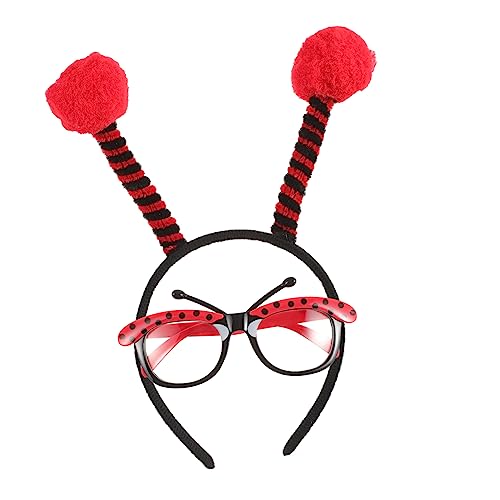 WATIIFUFU 1 Satz Marienkäfer-Kostüm Marienkäfer-Foto-Requisite Band Halloween-Brille fasching haarschmuck faschings haarschmuck Party-Kopfschmuck Kopfbedeckungen für die Osterparty Stoff von WATIIFUFU