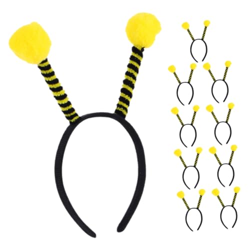 WATIIFUFU 10 Stück Teiliges Bienen-antennen-haarband Leichtes Langlebiges Kostüm-accessoire mit Tierpompoms Sicherer Sitz für Frauen und Mädchen für Halloween Weihnachtsfeiern und von WATIIFUFU