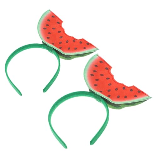 WATIIFUFU 2 Stück Dreidimensionales Wassermelonen Stirnband Sommer Haarschmuck für Damen und Cartoon Frucht Design Kostüm Haarband Party Accessoire von WATIIFUFU