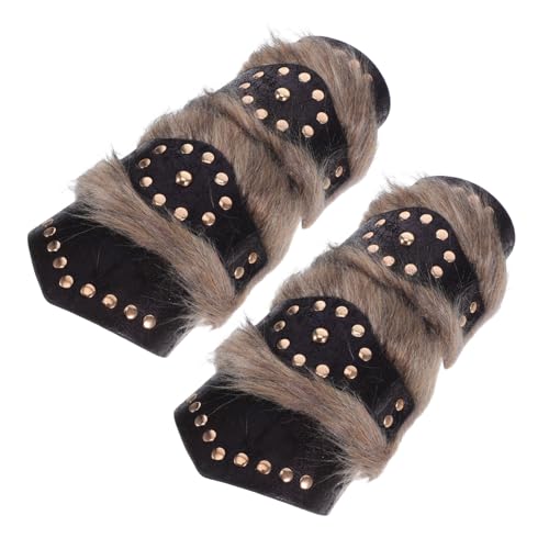 WATIIFUFU 2 Stück Teiliges Mittelalterliches Verstellbares Armmanschetten Kunstleder Unisex Rüstung für Cosplay Renaissance-fest Wikinger-Event Hellbraun Verstellbar Bequem Historisches von WATIIFUFU
