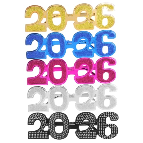 WATIIFUFU 2026 Brille: 2026 Glitzer-zahlenbrille Kunststoff Für Abschlussfeiern, Silvesterparty-zubehör Für Abschlussklassen, Geburtstage, Fotoautomaten-requisiten WATIIFUFU 2026 Brille: 2026 Glitzer-zahlenbrille Kunststoff Für Abschlussfeiern, Silvesterparty-zubehör Für Abschlussklassen, Geburtstage, Fotoautomaten-requisiten von WATIIFUFU