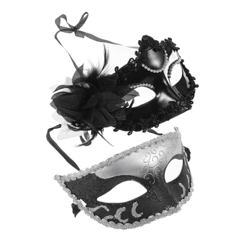 WATIIFUFU 2St Paar-Masken-Set halloween masken für halloween Karnevalsmaske Bequeme Make-up-Pinsel Rougepinsel für Wangen Handmaskenstütze Cosplay- für Frauen Plastik von WATIIFUFU