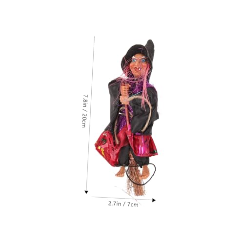 WATIIFUFU 3 Stück Teiliges Halloween Hexen-deko- Realistische Hexen-Requisiten mit Vintage Besen Leichte Gruselige Halloween Figuren Party Szenendekoration für Zuhause Bar Club von WATIIFUFU