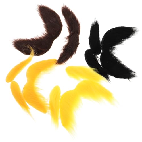 WATIIFUFU 4 Sätze Realistisches Set Falscher Schnurrbärte und Augenbrauen zum Aufkleben Selbstklebende Party Requisiten für Halloween Karneval Cosplay und Festliche Anlässe von WATIIFUFU