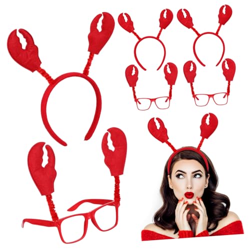 WATIIFUFU 6 Sätze Karneval Krabben Stirnband und Brille Kostüm Requisiten für Halloween Fasching Kostümparty Fotoaccessoire von WATIIFUFU