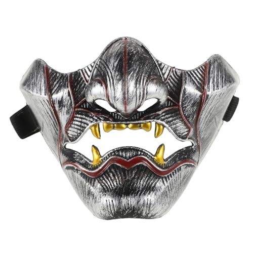 WATIIFUFU Demon Ghost Prajna Halbgesichts Japanischer Samurai Halloween Cosplay Langlebig Realistisch Komfortabel WATIIFUFU Demon Ghost Prajna Halbgesichts Japanischer Samurai Halloween Cosplay Langlebig Realistisch Komfortabel von WATIIFUFU