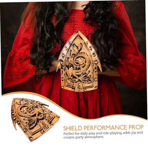 WATIIFUFU Drachenförmiger Hornschild Bühnenauftrittsschild Mittelalterliches Cosplay Schild Mittelalterliches Schild Requisite Rollenspielschild Ritterschild Requisitenschild von WATIIFUFU