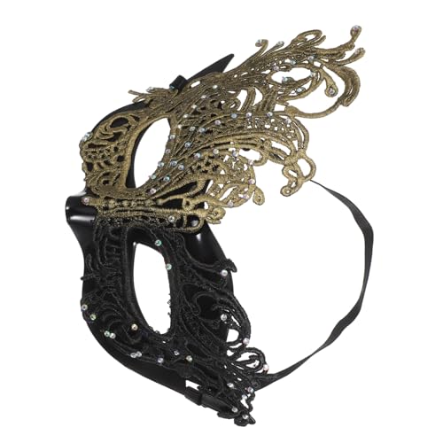 WATIIFUFU Halbgesichtige Damen-spitzen-masquerade-maske mit Elastischem Verstellbarem Band für Halloween Karneval Ball und Tanzparty Vielseitig Kombinierbar Schwarzgoldfarben WATIIFUFU Halbgesichtige Damen-spitzen-masquerade-maske mit Elastischem Verstellbarem Band für Halloween Karneval Ball und Tanzparty Vielseitig Kombinierbar Schwarzgoldfarben von WATIIFUFU
