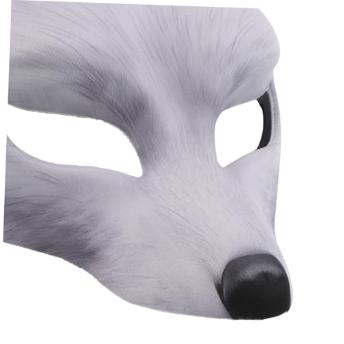 WATIIFUFU Halbgesichts-fuchsmasken Kostüm Zubehör für Halloween Karneval Party Atmungsaktiv Bequem Auffälliges Design Unisex Cosplay Maskerade für Frauen und Männer von WATIIFUFU