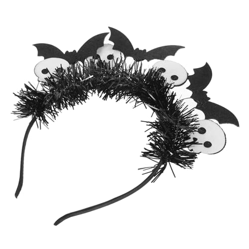 WATIIFUFU Halloween Cosplay Stirnband mit Weißem Schädel und Fledermaus Ausgefallenes Haarschmuck accessoire für Erwachsene Einzigartiges Party kostümzubehör Detailreich Verarbeitet für von WATIIFUFU