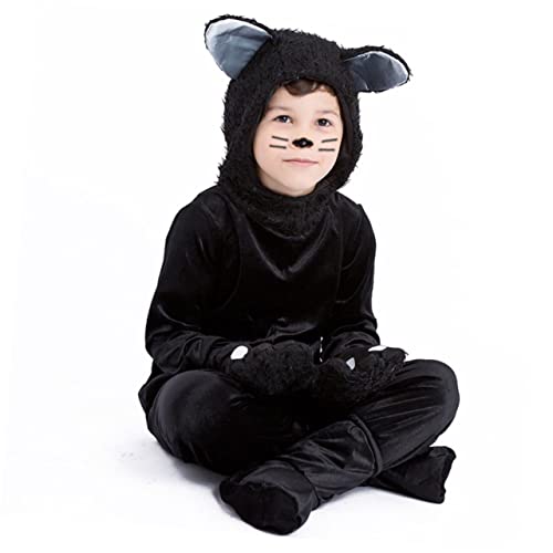 WATIIFUFU Katzenkostüm Rollenspiel Halloween Kostüm Katzen Cosplay Outfit Lustiges Tierkostüm S für Geburtstag Karneval Fasching von WATIIFUFU