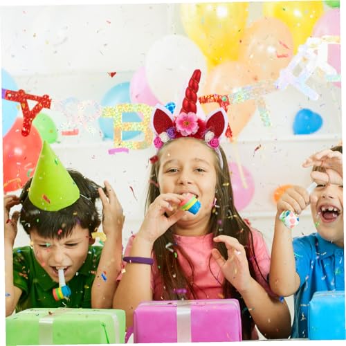 WATIIFUFU Magischer Haarreif Roter Fantasie Einhorn Party Stirnband Foto Requisite Bühnenauftritt Festlicher Haarschmuck für Mädchen von WATIIFUFU