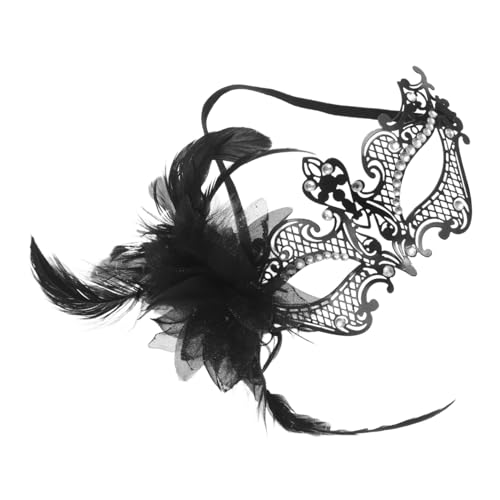 WATIIFUFU Metall Masquerade Halbes Gesicht Maske mit Strasssteinen für Damen und Halloween Party Stilvolle Faschingsmaske für Bälle und Festlichkeiten von WATIIFUFU