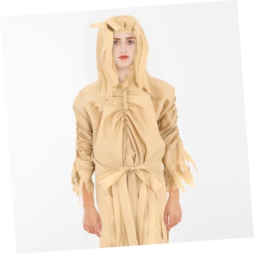 WATIIFUFU Mumienkostüm Art Clownkostüm Gruseliges Mumienoutfit Walking Dead Halloweenkostüme Charakterspielkostüm Clownanzug Halloween Geisterkostüm Gruseliges Clownkostüm Polyester Beige von WATIIFUFU