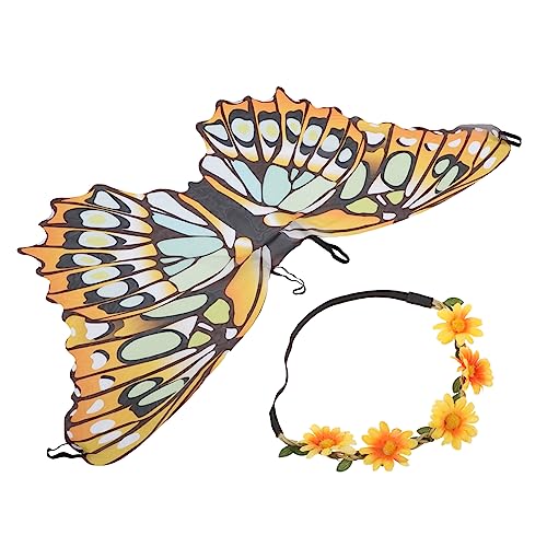 WATIIFUFU Feenflügel Schmetterlingsumhang für Mädchen Kinder Schmetterling Kostüme Stirnband WATIIFUFU Feenflügel Schmetterlingsumhang für Mädchen Kinder Schmetterling Kostüme Stirnband von WATIIFUFU