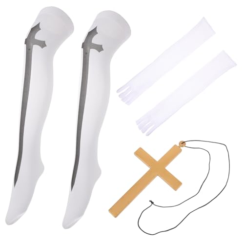 WATIIFUFU Party Kreuz Strümpfe Oberschenkelsocken Kostüm Knie Hut Zubehör Oberschenkel Halskette Schwarze Karneval für Lange Frauen für Handschuhe Cosplay Socken Damenanzüge Hohe WATIIFUFU Party Kreuz Strümpfe Oberschenkelsocken Kostüm Knie Hut Zubehör Oberschenkel Halskette Schwarze Karneval für Lange Frauen für Handschuhe Cosplay Socken Damenanzüge Hohe von WATIIFUFU