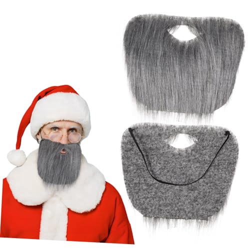 WATIIFUFU Santa Claus Bartkostüm mit Verstellbarem Gummiband und Dicht Passend für Erwachsene für Halloween und Weihnachtsfest von WATIIFUFU