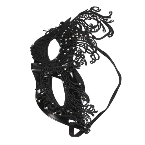 WATIIFUFU Spitzen-halbgesichts-maske für Damen mit Elastischem Band Komfortabel und Vielseitig für Halloween Maskenball Karneval und Cosplay Schwarze Masquerade-gesichtsabdeckung WATIIFUFU Spitzen-halbgesichts-maske für Damen mit Elastischem Band Komfortabel und Vielseitig für Halloween Maskenball Karneval und Cosplay Schwarze Masquerade-gesichtsabdeckung von WATIIFUFU
