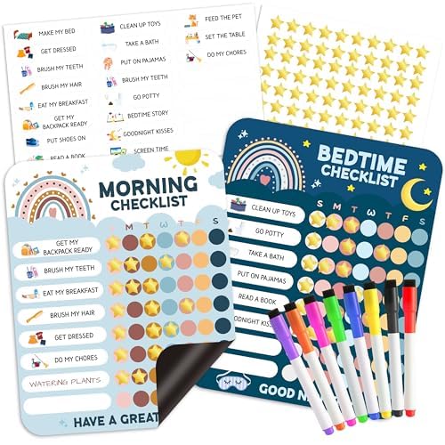 WATINC 154 Stück täglichen Zeitplan für Kinder Boho Reward Chart Bedtime Daily Routine Chart für Kleinkinder Verantwortung Daily Schedule Board Daily Visual Planner Chore Chart für Home School von WATINC