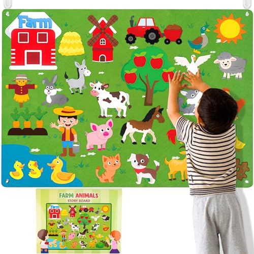 WATINC Montessori Spielzeug Lernspielzeug Kinderspielzeug Filz Farm Story Board Set Vorschule Nutztiere Storytelling Vieh Früherziehung Spielset Pädagogisches Geburtstagsgeschenk für Kleinkinder WATINC Montessori Spielzeug Lernspielzeug Kinderspielzeug Filz Farm Story Board Set Vorschule Nutztiere Storytelling Vieh Früherziehung Spielset Pädagogisches Geburtstagsgeschenk für Kleinkinder von WATINC