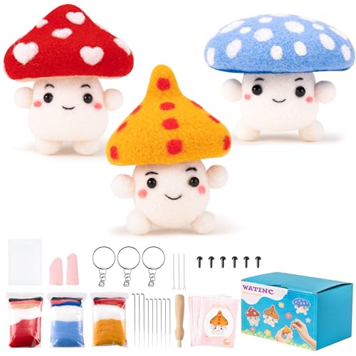 WATINC Needle Felting Starter Kit Pilzwolle Spielzeug DIY Nadelarbeit Handwerk Filz Werkzeuge Filz Nadeln Schaum Matte Noh Puppe Wolle Party Zubehör für Anfänger Kinder WATINC Needle Felting Starter Kit Pilzwolle Spielzeug DIY Nadelarbeit Handwerk Filz Werkzeuge Filz Nadeln Schaum Matte Noh Puppe Wolle Party Zubehör für Anfänger Kinder von WATINC