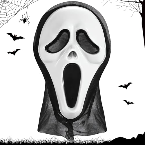 WAYBWZDQ Scream Ghostface Maske - Halloween Horror Verkleidung für Herren & Damen, Scary Movie Kostüm (A) von WAYBWZDQ