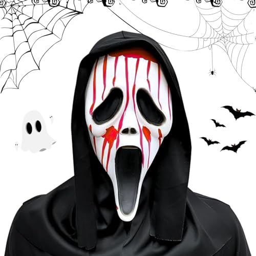 WAYBWZDQ Scream Maske Ghostface - Halloween Geister Horror Verkleidung für Herren & Damen, Scary Movie Kostüm (B) von WAYBWZDQ