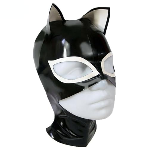 WBAODAN Klare Gummimaske SM Latexmaske mit Reißverschluss Hinten Halloween Maske Cosplay Party Offener Mund und Augen(Size:L-68CM) von WBAODAN
