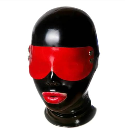 WBAODAN Latexmaske Kopfbedeckung Unisex Gummi Partei Hood Maske für Cosplay Club Maskerade Kostüme(Size:L-60CM) von WBAODAN