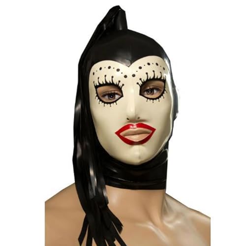 WBAODAN Latexmaske Naturk Gummi Maske mit Streamern für Männer und Frauen für Maskerade Party Kostüme(Size:M-57CM) von WBAODAN