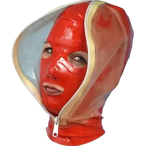 WBAODAN Rot Latexmaske Kopfbedeckung Unisex Gummi Partei Hood Maske für Cosplay Club Maskerade Kostüme(Size:L-60CM) von WBAODAN