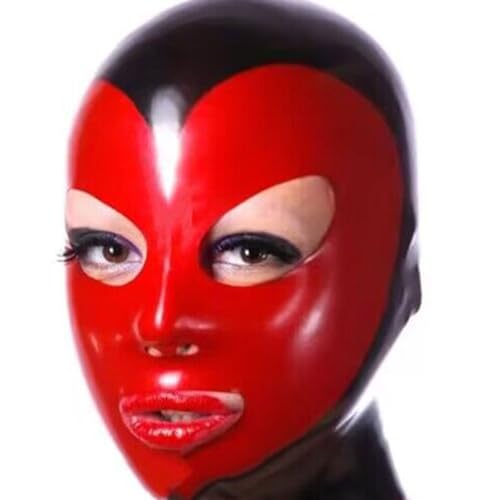 WBAODAN SM Latexmasken Halloween Prom Maske Für Frauen Männer Paare Kopfmaske mit Reißverschluss Maske(Size:M-57CM) von WBAODAN