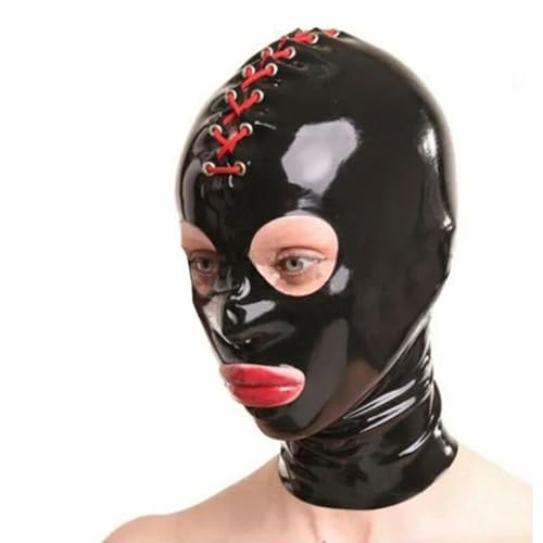 WBAODAN Vollkopf Gummi Gesichtsmaske Halloween Partymaske Mund und Augen öffnen Reißverschluss auf der Rückseite(Size:M-65CM) von WBAODAN