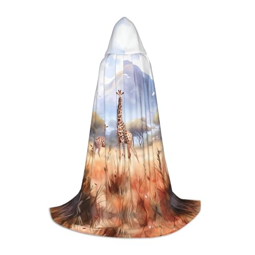 Afrikanische Savannen-Giraffe L bedruckter Halloween-Zauberer-Umhang, Motto-Party-Kostüm, Erwachsene/Jugend-Cosplay-Umhang, Größen S, M, L Afrikanische Savannen-Giraffe L bedruckter Halloween-Zauberer-Umhang, Motto-Party-Kostüm, Erwachsene/Jugend-Cosplay-Umhang, Größen S, M, L von WBQLSL