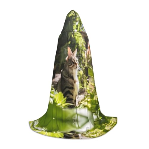 Eleganter Katzen-M-bedruckter Halloween-Zauberer-Umhang, Motto-Party-Kostüm, Erwachsene/Jugend-Cosplay-Umhang, Größen S, M, L Eleganter Katzen-M-bedruckter Halloween-Zauberer-Umhang, Motto-Party-Kostüm, Erwachsene/Jugend-Cosplay-Umhang, Größen S, M, L von WBQLSL