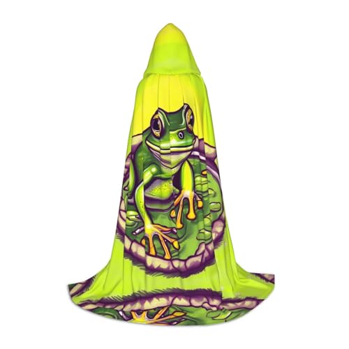 Frosch im Teich M bedruckter Halloween-Zauberer-Umhang, Motto-Party-Kostüm, Erwachsene/Jugend-Cosplay-Umhang, Größen S, M, L Frosch im Teich M bedruckter Halloween-Zauberer-Umhang, Motto-Party-Kostüm, Erwachsene/Jugend-Cosplay-Umhang, Größen S, M, L von WBQLSL