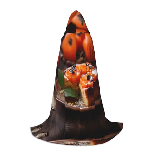 Getrockneter Kaki-Pfannkuchen-Umhang, bedruckt, Halloween-Zauberer-Umhang, Motto-Party-Kostüm, Erwachsene/Jugend-Cosplay-Umhang, Größen S, M, L von WBQLSL