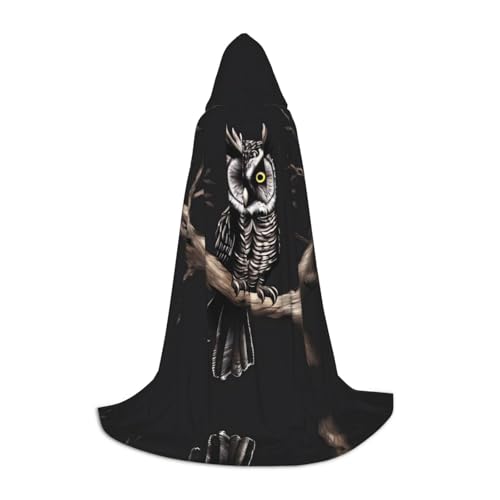 Halloween-Zauberer-Umhang, Motiv: späte Nacht, Eule, bedruckt, Motto-Party-Kostüm, Erwachsene/Jugend-Cosplay-Umhang, Größen S, M, L Halloween-Zauberer-Umhang, Motiv: späte Nacht, Eule, bedruckt, Motto-Party-Kostüm, Erwachsene/Jugend-Cosplay-Umhang, Größen S, M, L von WBQLSL