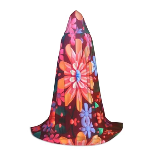 Halloween-Zauberer-Umhang mit bunten Blumen, bedruckt, Motto-Party-Kostüm, Erwachsene/Jugend-Cosplay-Umhang, Größen S, M, L Halloween-Zauberer-Umhang mit bunten Blumen, bedruckt, Motto-Party-Kostüm, Erwachsene/Jugend-Cosplay-Umhang, Größen S, M, L von WBQLSL
