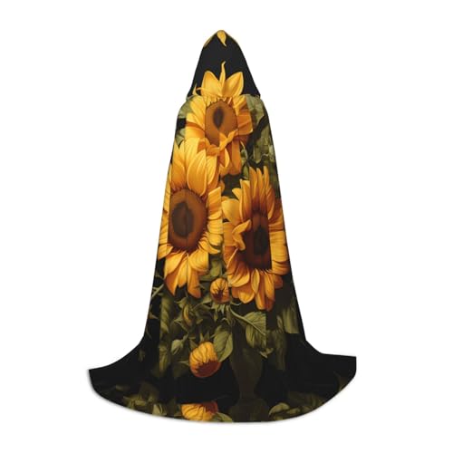 Mit der gelben Sonnenblume M, bedruckter Halloween-Zauberer-Umhang, Motto-Party-Kostüm, Erwachsene/Jugend-Cosplay-Umhang, Größen S, M, L Mit der gelben Sonnenblume M, bedruckter Halloween-Zauberer-Umhang, Motto-Party-Kostüm, Erwachsene/Jugend-Cosplay-Umhang, Größen S, M, L von WBQLSL