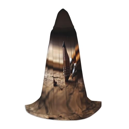 Pins S bedruckter Halloween-Zauberer-Umhang, Motto-Party-Kostüm, Erwachsene/Jugend-Cosplay-Umhang, Größen S, M, L von WBQLSL