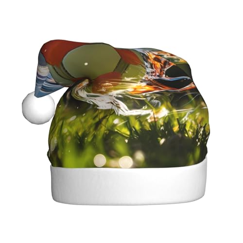 WBQLSL 39,9 cm große Unisex-Weihnachtsmann-Plüschmütze, Weihnachten, Neujahr, Party, Blitzkrieg, Fußball, Erwachsene, universeller Weihnachtsmannhut von WBQLSL